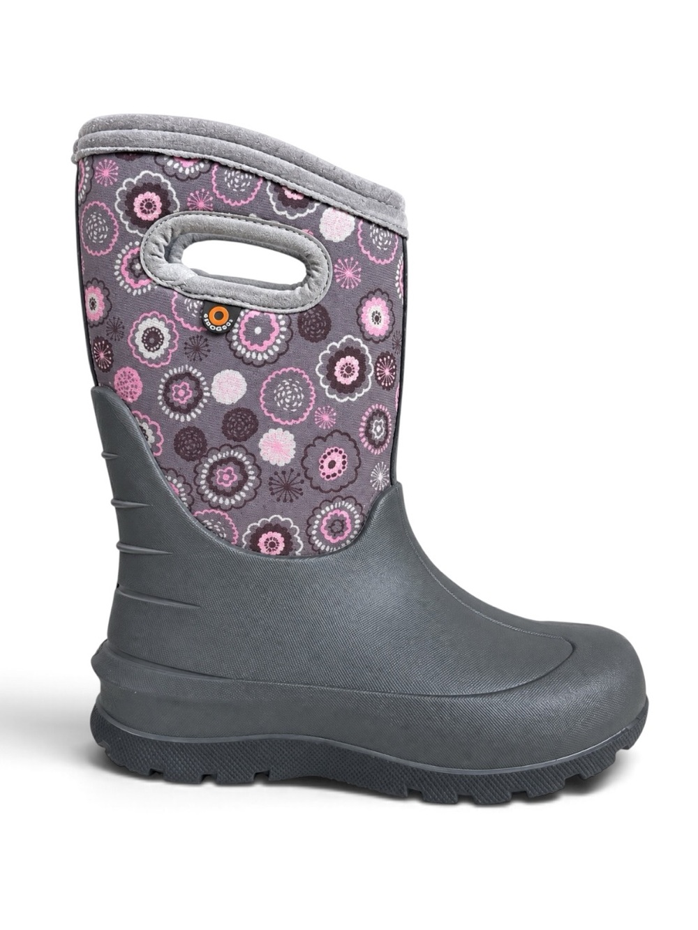 BOGS Kids B-Eye Waterproof Winter Boots Floral Gray Pink Girls Size 11